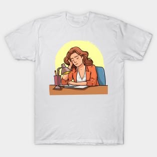 Woman Tired Working T-Shirt